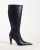 ASOS DESIGN ASOS DESIGN Cairo toe cap western knee boots in black and zebra print - 1