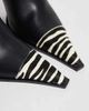 ASOS DESIGN ASOS DESIGN Cairo toe cap western knee boots in black and zebra print - 3