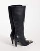 ASOS DESIGN ASOS DESIGN Cairo toe cap western knee boots in black and zebra print - 4