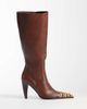 ASOS DESIGN ASOS DESIGN Cairo toe cap western knee boots in choc and tiger print-Brown - 1