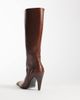 ASOS DESIGN ASOS DESIGN Cairo toe cap western knee boots in choc and tiger print-Brown - 4