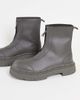 ASOS DESIGN ASOS DESIGN calf boot with zip detail in charcoal faux leather-Gray - 1