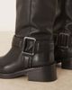 ASOS DESIGN ASOS DESIGN Calla premium trucker boots with buckle harness in black tumbled leather - 3