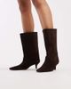 ASOS DESIGN ASOS DESIGN Calloway premium suede wide leg pull on boots in chocolate-Brown - 3