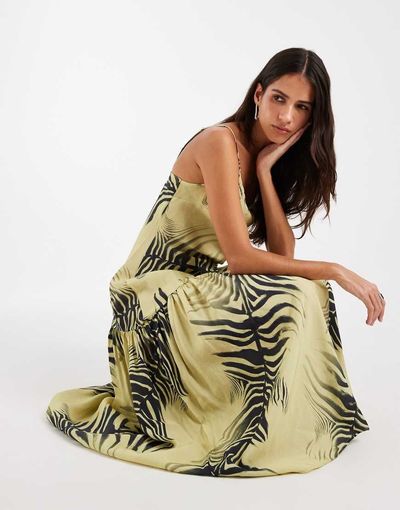 ASOS DESIGN ASOS DESIGN cami asymmetric skirt maxi dress-Multi