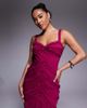 ASOS DESIGN ASOS DESIGN cami ruffle detailing maxi dress in raspberry-pink - 3