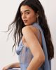 ASOS DESIGN ASOS DESIGN cami satin and lace slip midi dress with scarf detail in light blue - 3