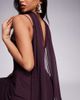 ASOS DESIGN ASOS DESIGN cami satin and lace slip midi dress with scarf detail in mulberry-Red - 2