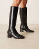 ASOS DESIGN ASOS DESIGN Canary block heeled knee boots in black - 1