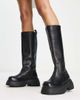 ASOS DESIGN ASOS DESIGN Candy chunky leather knee boots in black - 1