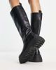 ASOS DESIGN ASOS DESIGN Candy chunky leather knee boots in black - 2