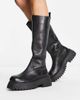 ASOS DESIGN ASOS DESIGN Candy chunky leather knee boots in black - 4