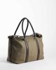 ASOS DESIGN ASOS DESIGN canvas fabric carryall bag with contrast brown straps in khaki green - 1