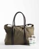 ASOS DESIGN ASOS DESIGN canvas fabric carryall bag with contrast brown straps in khaki green - 2