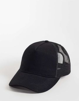 ASOS DESIGN ASOS DESIGN canvas trucker cap in black