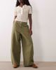 ASOS DESIGN ASOS DESIGN canvas wide leg jeans with belt in olive-Brown - 1