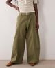 ASOS DESIGN ASOS DESIGN canvas wide leg jeans with belt in olive-Brown - 2