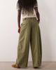 ASOS DESIGN ASOS DESIGN canvas wide leg jeans with belt in olive-Brown - 4