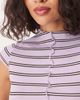 ASOS DESIGN ASOS DESIGN cap sleeve baby tee with high neck and seam detail in stripe-Multi - 2