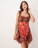 ASOS DESIGN ASOS DESIGN cap sleeve contrast ribbon ruffle hem mini dress in animal floral print-Multi - 1
