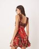 ASOS DESIGN ASOS DESIGN cap sleeve contrast ribbon ruffle hem mini dress in animal floral print-Multi - 3