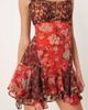 ASOS DESIGN ASOS DESIGN cap sleeve contrast ribbon ruffle hem mini dress in animal floral print-Multi - 4