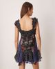 ASOS DESIGN ASOS DESIGN cap sleeve contrast ribbon ruffle hem mini dress in spot and floral print-Multi - 4