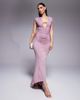 ASOS DESIGN ASOS DESIGN cap sleeve maxi dress with trim and ruching details in mauve-pink - 1