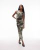 ASOS DESIGN ASOS DESIGN cap sleeve midi dress in green abstract floral print - 1