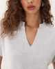 ASOS DESIGN ASOS DESIGN cap sleeve top with v neck in gray heather-White - 3