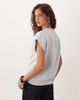 ASOS DESIGN ASOS DESIGN cap sleeve top with v neck in gray heather-White - 4