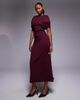 ASOS DESIGN ASOS DESIGN cape detail midi dress in burgundy-Red - 1