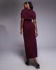 ASOS DESIGN ASOS DESIGN cape detail midi dress in burgundy-Red - 4