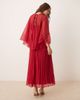 ASOS DESIGN ASOS DESIGN cape detail pleated maxi dress in cherry-Red - 4