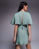 ASOS DESIGN ASOS DESIGN cape flutter detail mini satin dress in mint-Green - 2