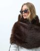 ASOS DESIGN ASOS DESIGN cape scarf with hood in chocolate fur-Brown - 1
