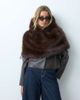 ASOS DESIGN ASOS DESIGN cape scarf with hood in chocolate fur-Brown - 2