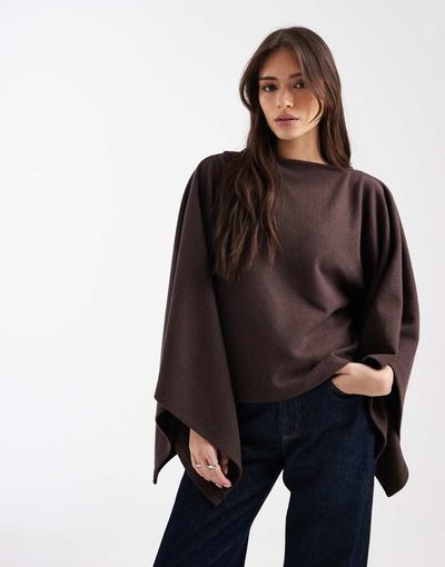 ASOS DESIGN ASOS DESIGN cape style supersoft top in brown