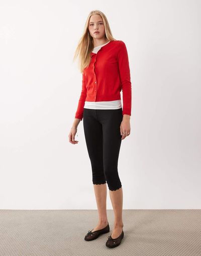 ASOS DESIGN ASOS DESIGN capri leggings with lace trim in black