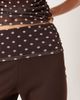 ASOS DESIGN ASOS DESIGN capri pants with mesh detail in brown polka dots - part of a set-Multi - 3