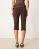 ASOS DESIGN ASOS DESIGN capri pants with mesh detail in brown polka dots - part of a set-Multi - 4