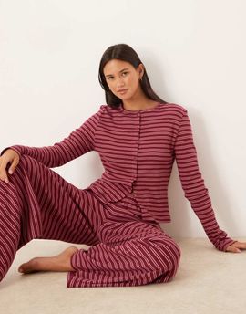 ASOS DESIGN ASOS DESIGN cardigan in burgundy stripes-Multi