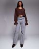ASOS DESIGN ASOS DESIGN cardigan with frill cuff in chocolate-Yellow - 2