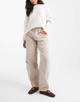 ASOS DESIGN ASOS DESIGN cargo barrel jeans in neutral