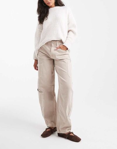 ASOS DESIGN ASOS DESIGN cargo barrel jeans in neutral