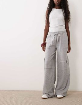 ASOS DESIGN ASOS DESIGN cargo pants with elasticized cuffs in heather gray