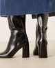 ASOS DESIGN ASOS DESIGN Carrington metal plate heeled knee boots in black - 4