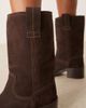 ASOS DESIGN ASOS DESIGN Caspia premium suede trucker pull on boots in chocolate-Brown - 4