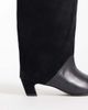 ASOS DESIGN ASOS DESIGN Castiel kitten heel pull on knee boots in black leather suede mix - 3