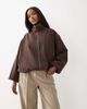 ASOS DESIGN ASOS DESIGN casual harrington jacket with funnel neck in brown pinstripes - 1